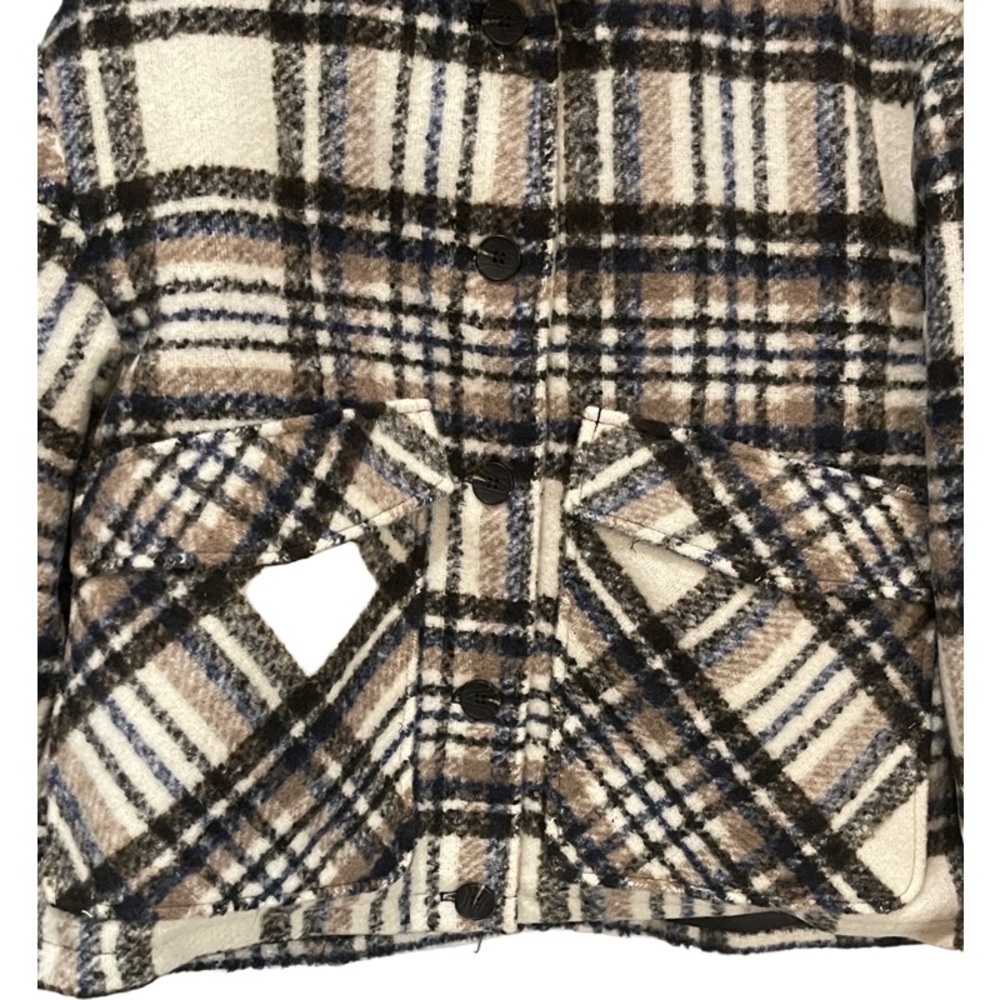 Anthropologie Avec Les Filles Jacket Size Large Plaid Utility Coat - Picture 4 of 9